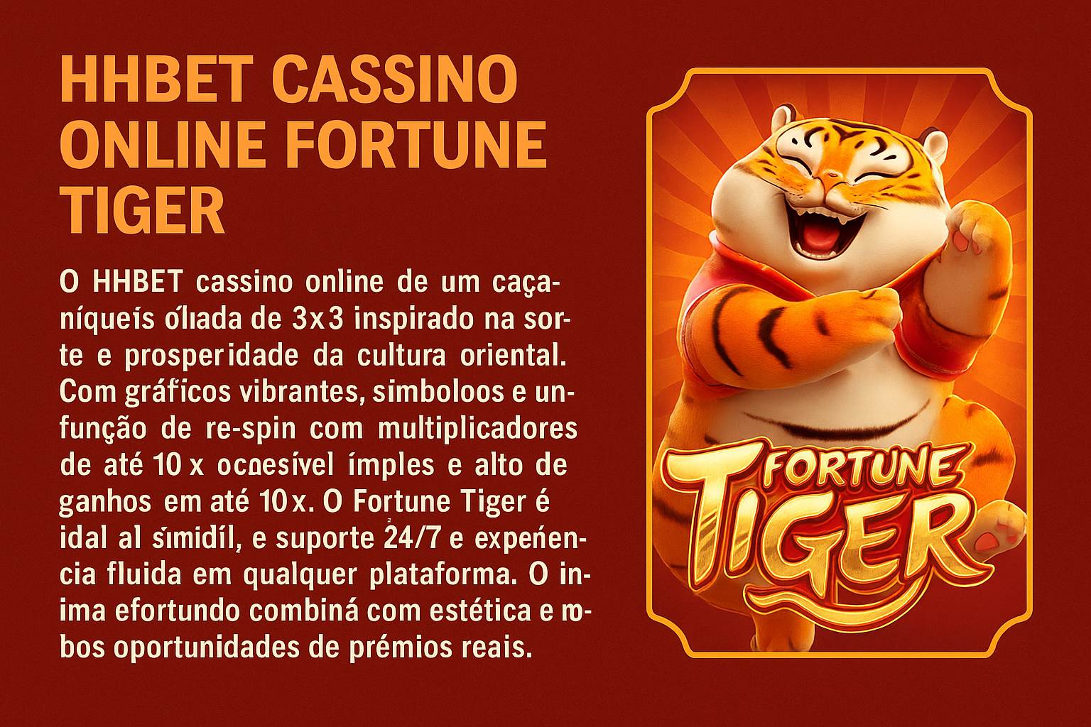 Fortune Tiger é um jogo imperdível no HHBET Casino